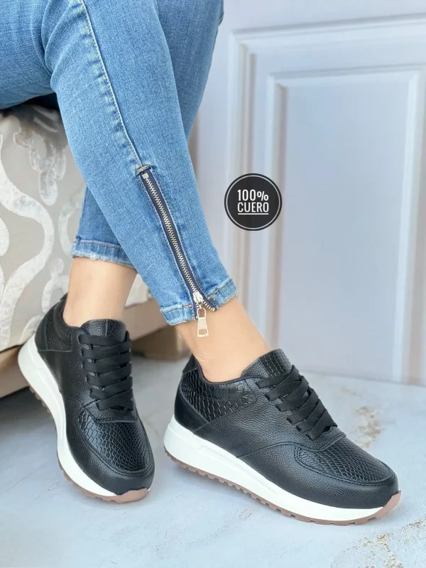 Zapato deportivo en cuero para mujer Ref. D-2. - Imagen 2