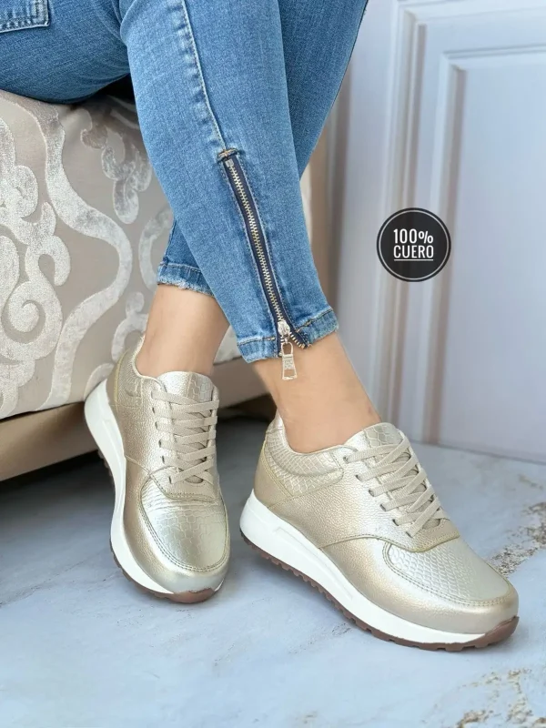 Zapato deportivo en cuero para mujer Ref. D-2. - Imagen 5