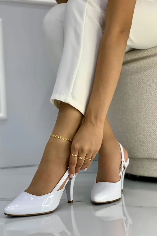 Zapato-de-tacón-en-charol sintético-para mujer-color-blanco