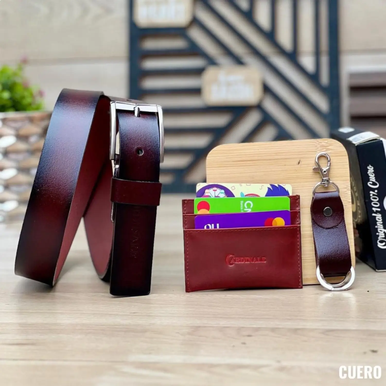 Accesorios para hombre, billeteras de cuero legítimo, correas finas, porta documentos y marroquinería colombiana