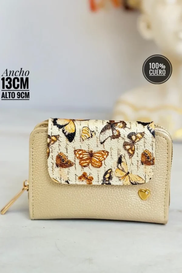 Billetera-y-porta-docuemto-para-mujer-en-cuero-color-dorado-con-mariposa