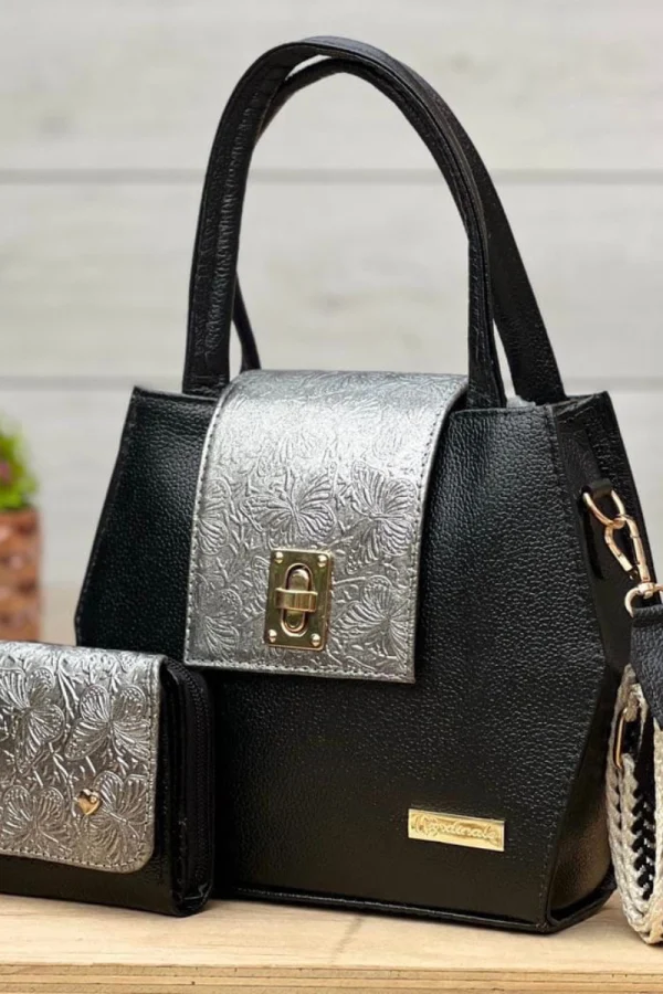 bolso-y-billetera-encuero-para-mujer-color-negro-con-plata