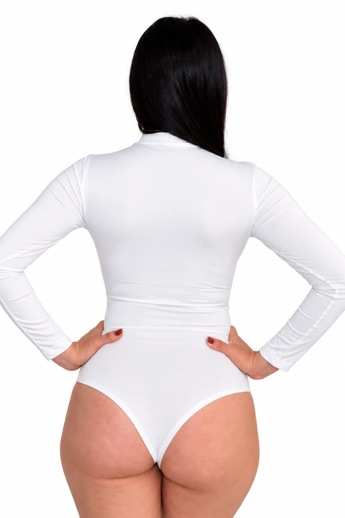 body mangas blonda licrada mujer con doble tela frontal hecho en Colombia en tumodacreativa.com